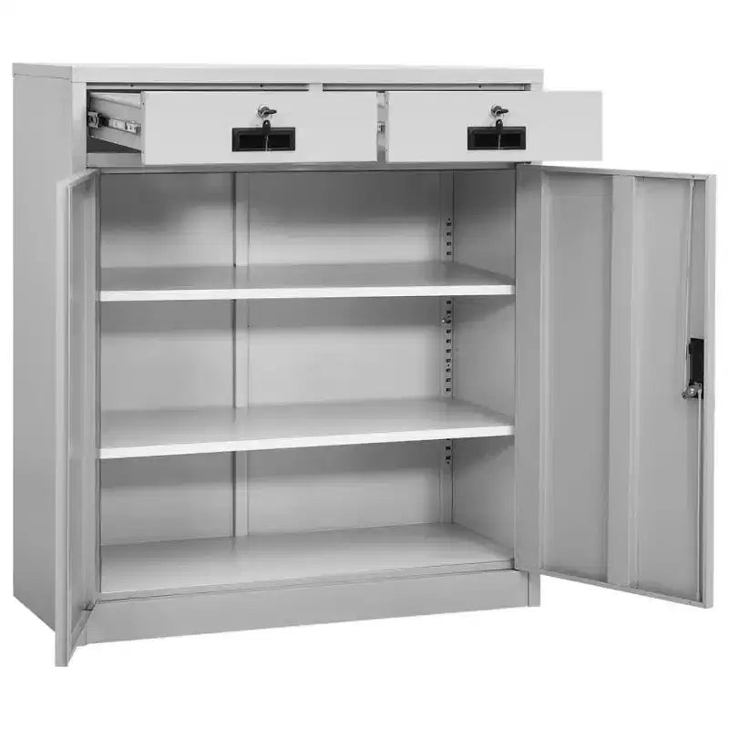 vidaXL Classeur Armoire de rangement en métal avec étagères pour la maison et le bureau Acier - Blanc sans jardinière