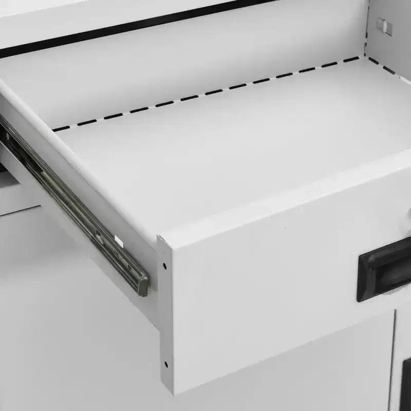 vidaXL Classeur Armoire de rangement en métal avec étagères pour la maison et le bureau Acier - Blanc sans jardinière