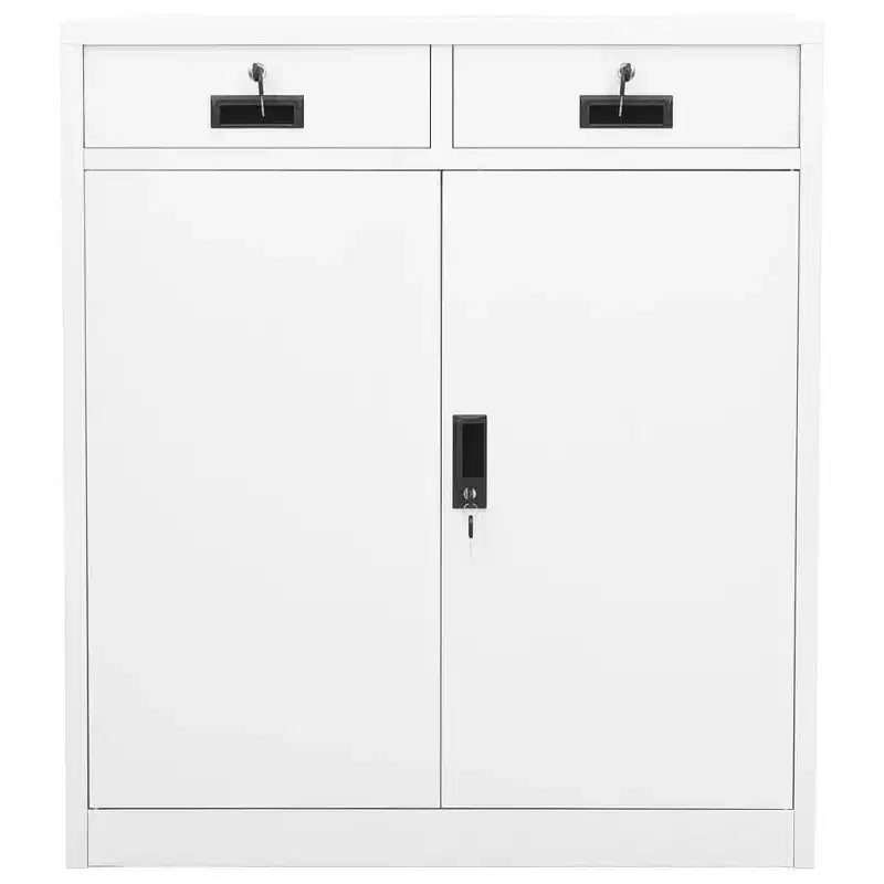 vidaXL Classeur Armoire de rangement en métal avec étagères pour la maison et le bureau Acier - Blanc sans jardinière