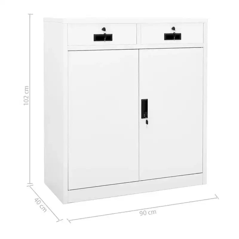 vidaXL Classeur Armoire de rangement en métal avec étagères pour la maison et le bureau Acier - Blanc sans jardinière