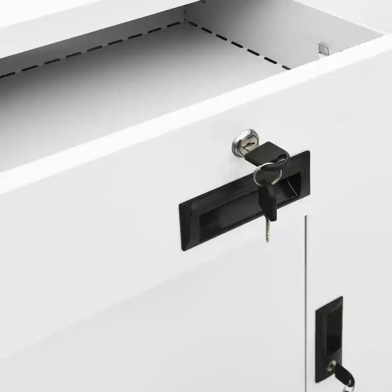 vidaXL Classeur Armoire de rangement en métal avec étagères pour la maison et le bureau Acier - Blanc sans jardinière
