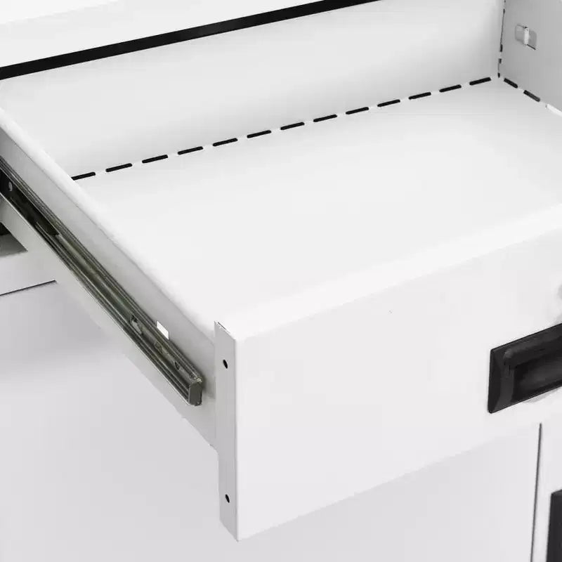 vidaXL Classeur Armoire de rangement en métal avec étagères pour la maison et le bureau Acier - Blanc sans jardinière