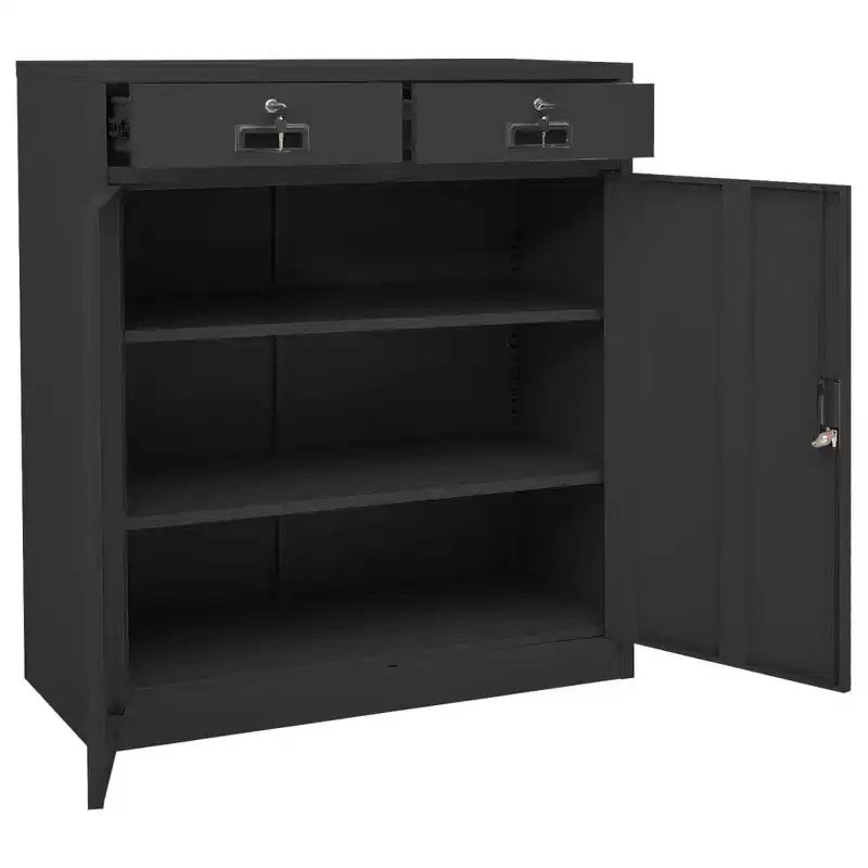 vidaXL Classeur Armoire de rangement en métal avec étagères pour la maison et le bureau Acier - Blanc sans jardinière