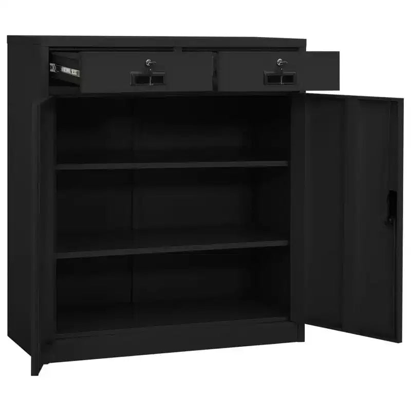 vidaXL Classeur Armoire de rangement en métal avec étagères pour la maison et le bureau Acier - Blanc sans jardinière