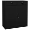 vidaXL Classeur Armoire de rangement en métal avec étagères pour la maison et le bureau Acier - Blanc sans jardinière