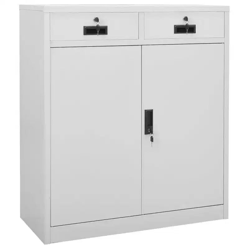 vidaXL Classeur Armoire de rangement en métal avec étagères pour la maison et le bureau Acier - Blanc sans jardinière