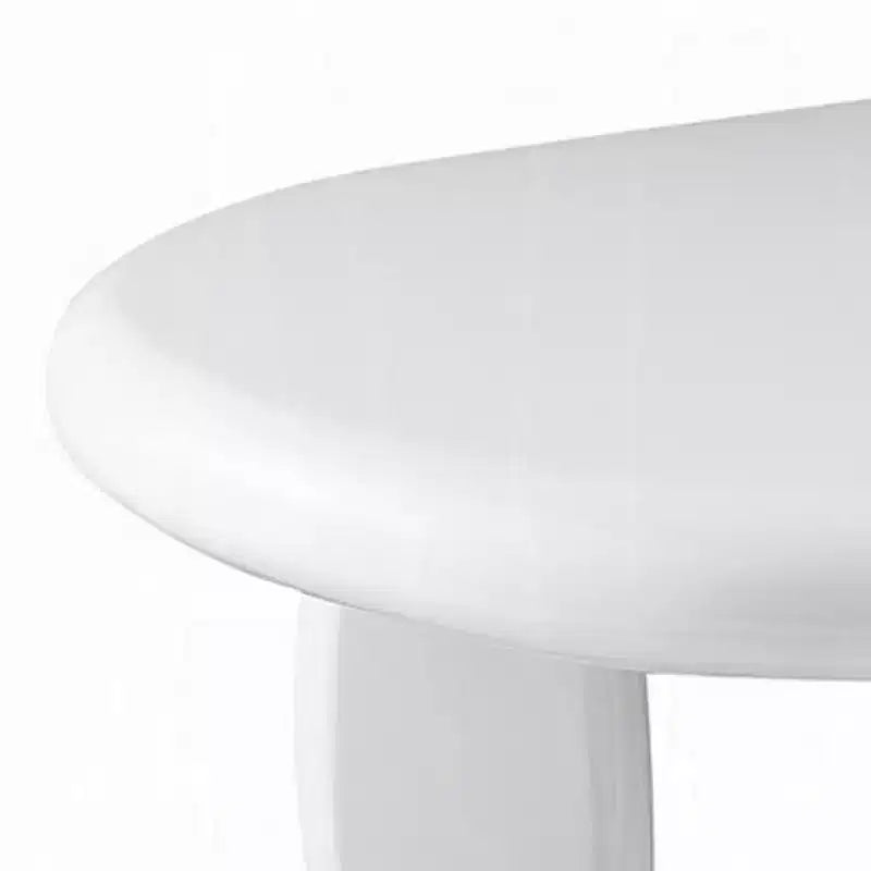 Table d'appoint Royal Hampton, asymétrique 30 pouces, pieds tripodes galet, blanc laqué