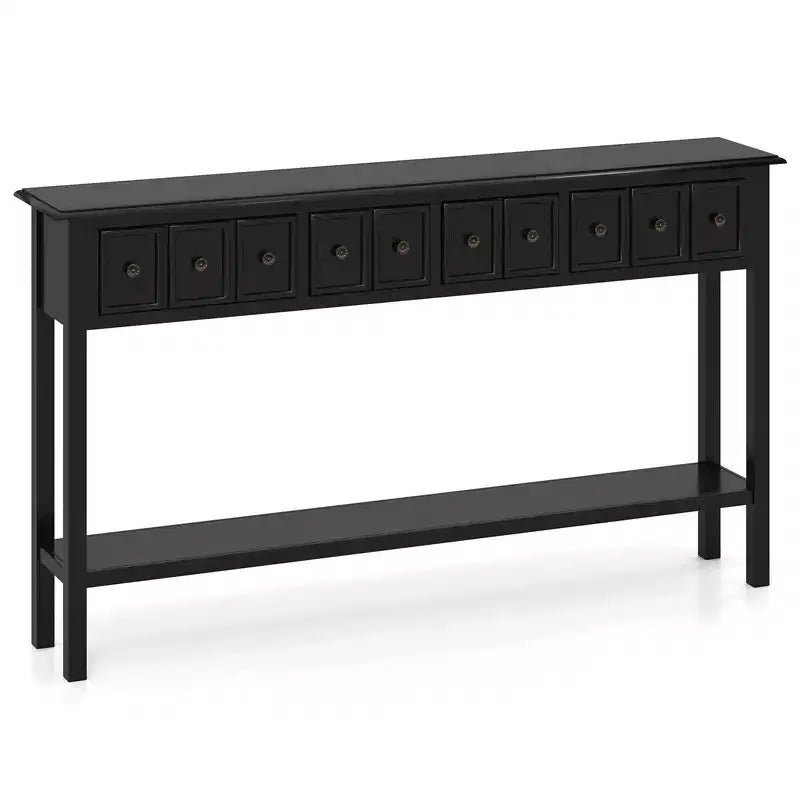 Costway Table Console Étroite 152 cm avec 4 Tiroirs et Étagère de Rangement Ouverte, Kit Anti-Basculement