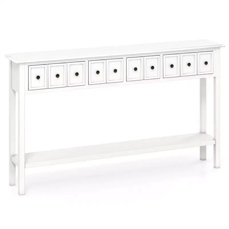 Costway Table Console Étroite 152 cm avec 4 Tiroirs et Étagère de Rangement Ouverte, Kit Anti-Basculement