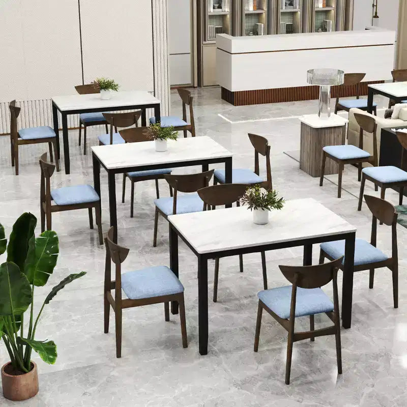 Costway Lot de 2 chaises de salle à manger en bois avec revêtement en tissu de lin et assise rembourrée