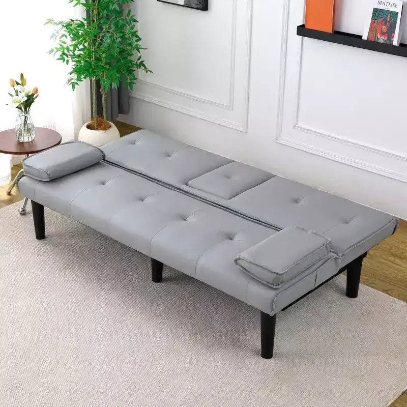 TUYOHW Canapé-lit pliant en PVC de 170 cm, Causeuse convertible avec porte-gobelet intégré pour petits espaces et appartements, capacité de charge de 227 kg