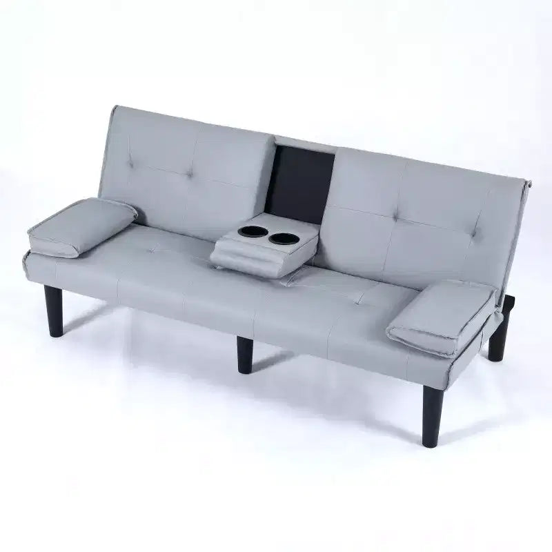 TUYOHW Canapé-lit pliant en PVC de 170 cm, Causeuse convertible avec porte-gobelet intégré pour petits espaces et appartements, capacité de charge de 227 kg