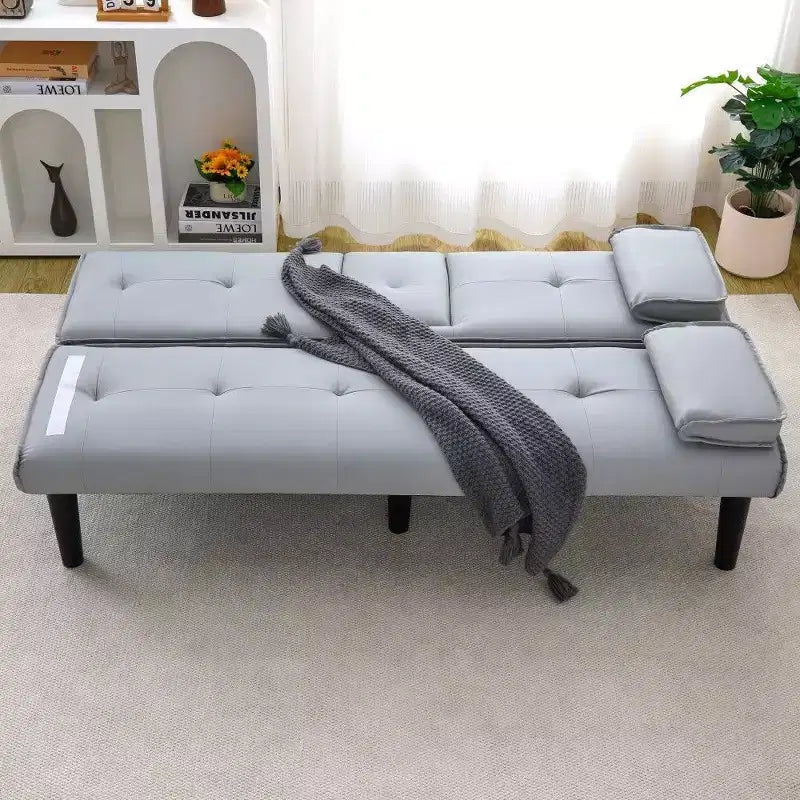 TUYOHW Canapé-lit pliant en PVC de 170 cm, Causeuse convertible avec porte-gobelet intégré pour petits espaces et appartements, capacité de charge de 227 kg