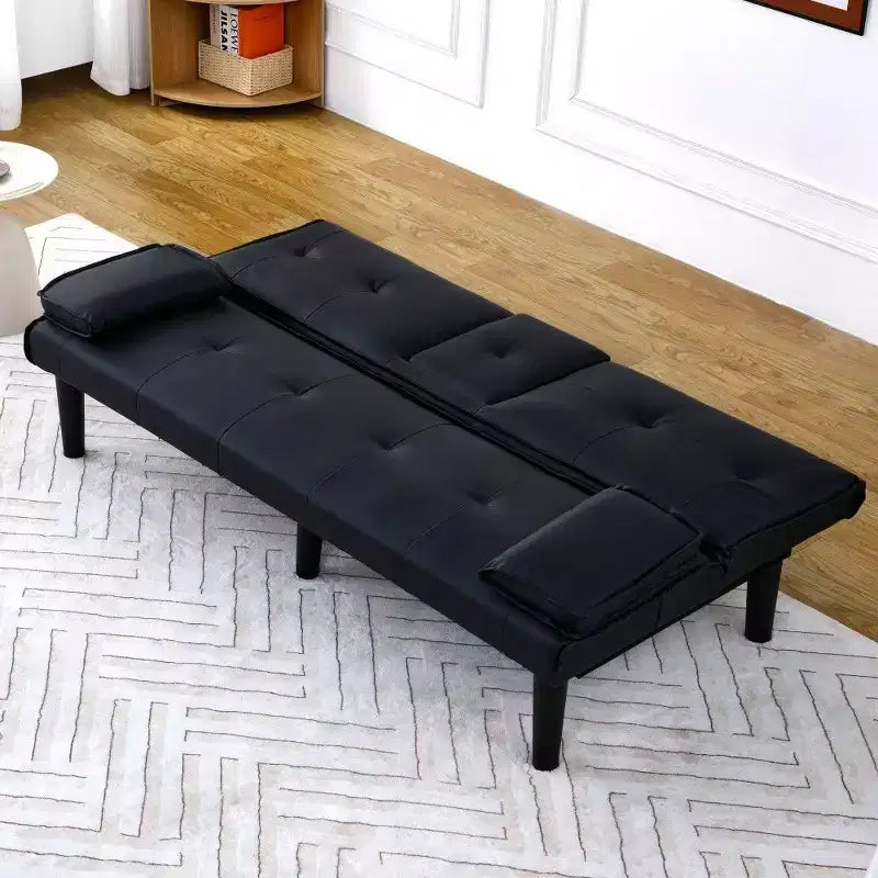 TUYOHW Canapé-lit pliant en PVC de 170 cm, Causeuse convertible avec porte-gobelet intégré pour petits espaces et appartements, capacité de charge de 227 kg