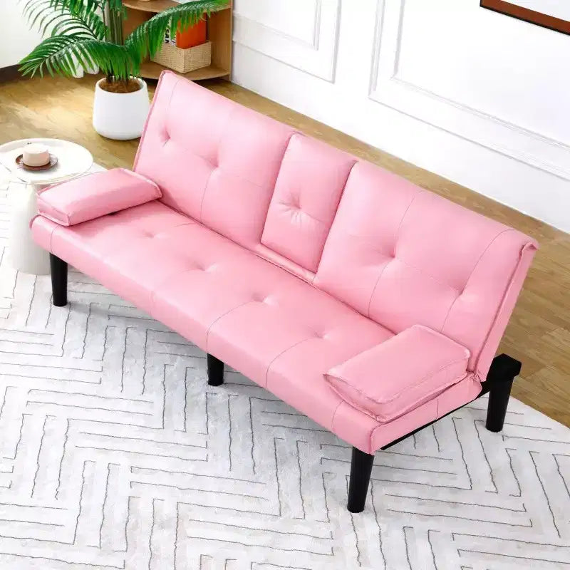 TUYOHW Canapé-lit pliant en PVC de 170 cm, Causeuse convertible avec porte-gobelet intégré pour petits espaces et appartements, capacité de charge de 227 kg