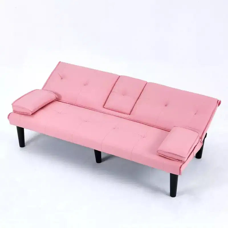 TUYOHW Canapé-lit pliant en PVC de 170 cm, Causeuse convertible avec porte-gobelet intégré pour petits espaces et appartements, capacité de charge de 227 kg