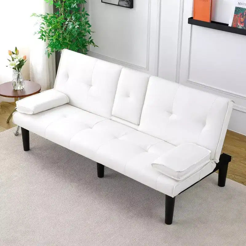 TUYOHW Canapé-lit pliant en PVC de 170 cm, Causeuse convertible avec porte-gobelet intégré pour petits espaces et appartements, capacité de charge de 227 kg