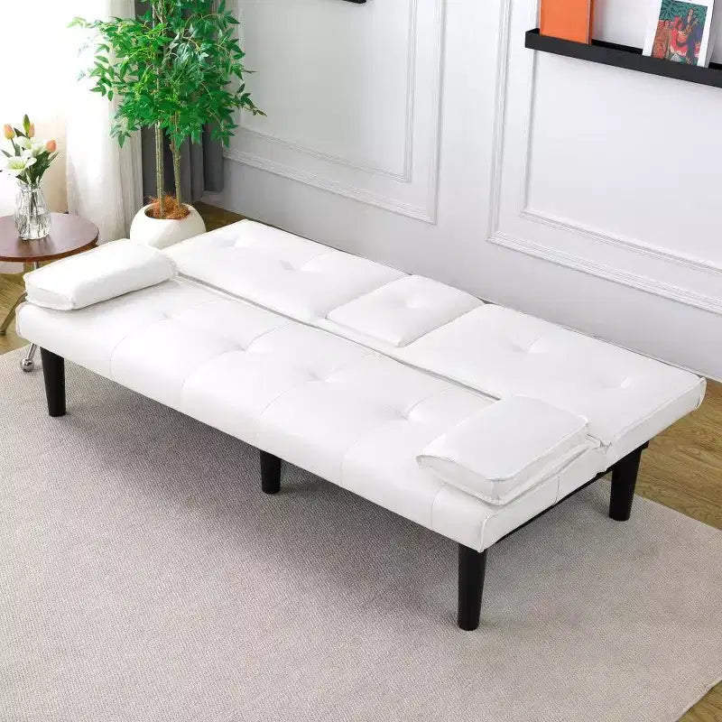 TUYOHW Canapé-lit pliant en PVC de 170 cm, Causeuse convertible avec porte-gobelet intégré pour petits espaces et appartements, capacité de charge de 227 kg