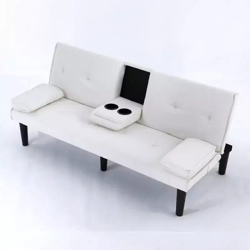 TUYOHW Canapé-lit pliant en PVC de 170 cm, Causeuse convertible avec porte-gobelet intégré pour petits espaces et appartements, capacité de charge de 227 kg