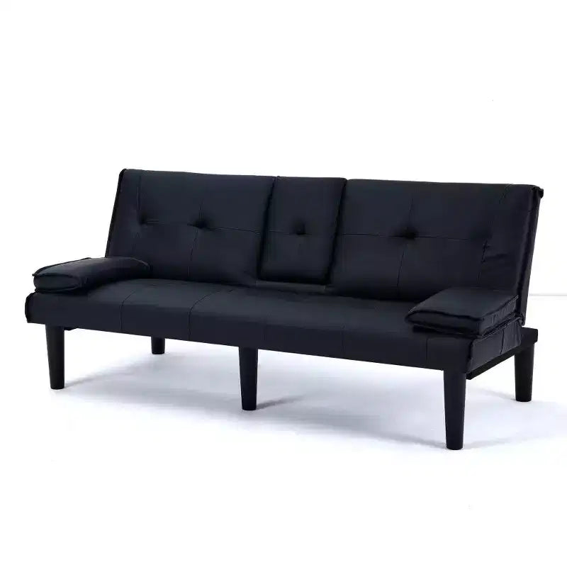 TUYOHW Canapé-lit pliant en PVC de 170 cm, Causeuse convertible avec porte-gobelet intégré pour petits espaces et appartements, capacité de charge de 227 kg