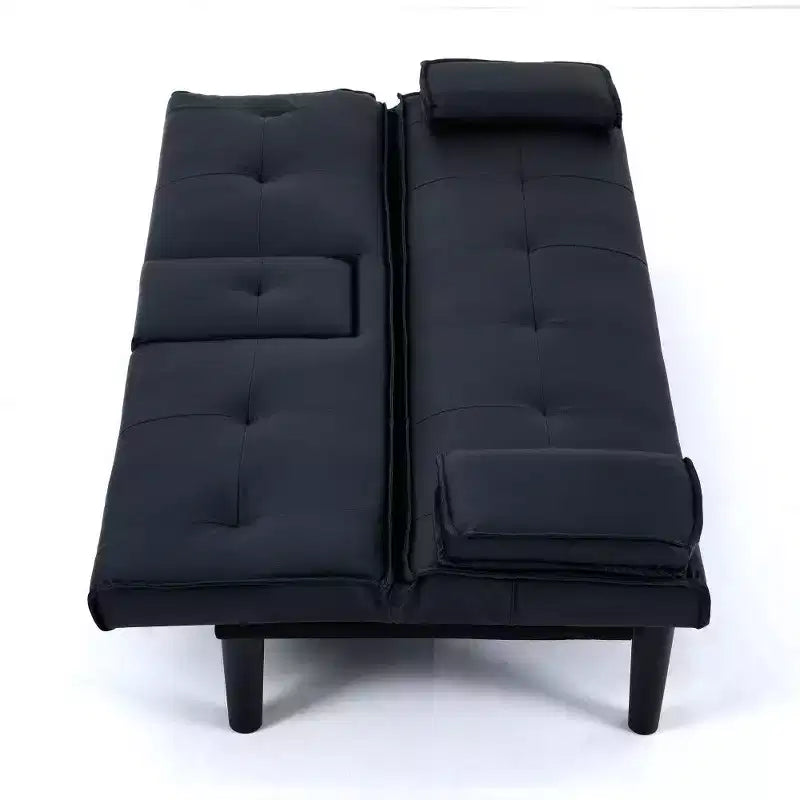 TUYOHW Canapé-lit pliant en PVC de 170 cm, Causeuse convertible avec porte-gobelet intégré pour petits espaces et appartements, capacité de charge de 227 kg