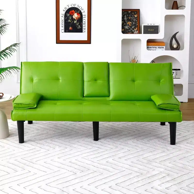TUYOHW Canapé-lit pliant en PVC de 170 cm, Causeuse convertible avec porte-gobelet intégré pour petits espaces et appartements, capacité de charge de 227 kg