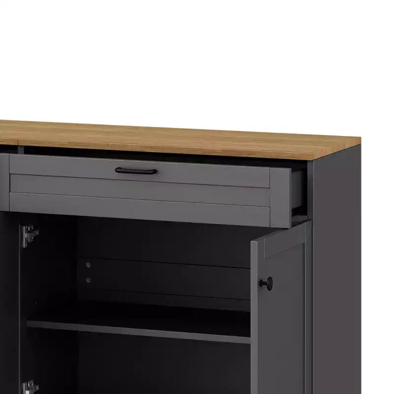 Ensemble de 3 meubles TV en bois avec étagère pour téléviseur de 70 pouces, meuble de rangement TV avec étagères réglables, table console média de style Mid-Century, gris