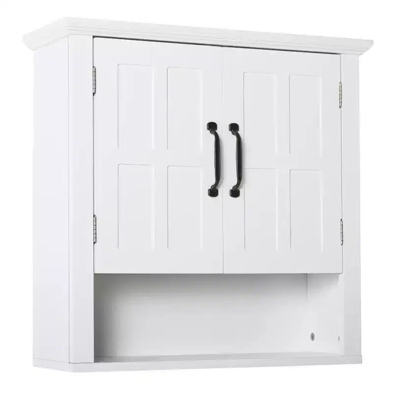 Bathroom Wall Cabinet, Medicine Cabinet, Kitchen Cupboard with 2 Doors and Adjustable Shelf