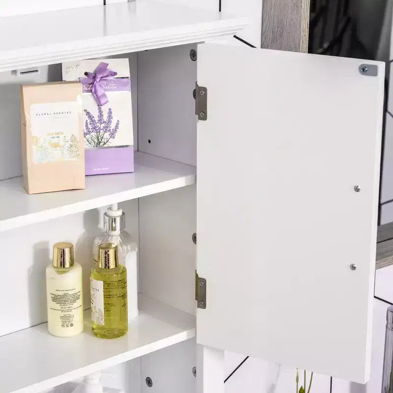 Meuble mural de salle de bain, armoire à pharmacie, meuble de cuisine avec 2 portes et étagère réglable