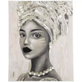 Hand-Painted Canvas Wall Art for Living Room Bedroom, Painting Gold African Woman