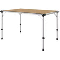 Folding Camping Table, Adjustable Height Aluminum Table, Portable Camping Table for Picnic, Beach