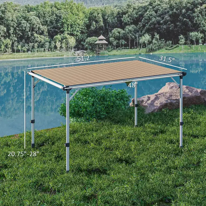 Table de camping pliante, table en aluminium à hauteur réglable, table de camping portable pour pique-nique, plage