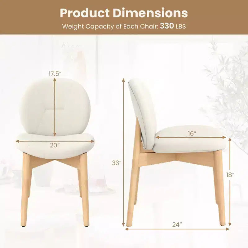 Costway Lot de 4 chaises de salle à manger en bois, chaises de cuisine rembourrées en tissu bouclé doux avec assise incurvée