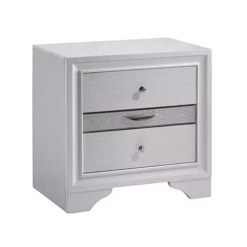 Royal Hampton Solid Wood Night Stand With Jewelry Drawers, White