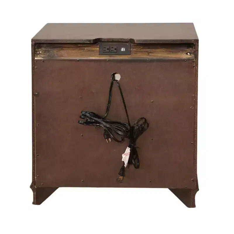 Table de chevet en bois Royal Hampton avec 3 tiroirs, couleur cerisier marron