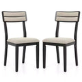 Costway Modern Dining Chairs Set of 2 w/Tilt Backrest Rubber Wood Legs Soft Padded Seat