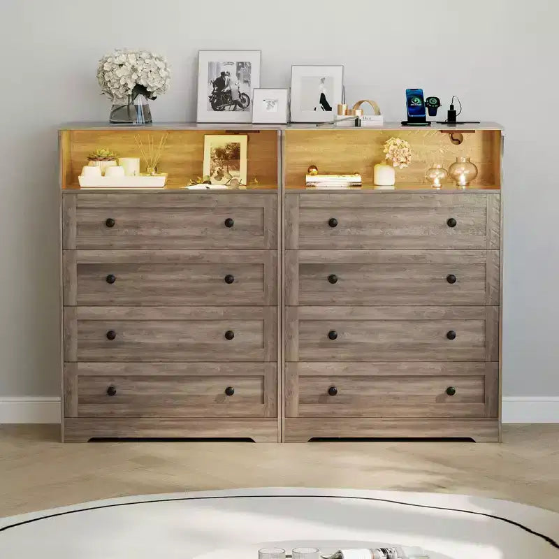 Commode en bois à 4 tiroirs pour chambre à coucher, table de chevet moderne, meuble de rangement en bois à tiroirs pour salon, couloir, placard
