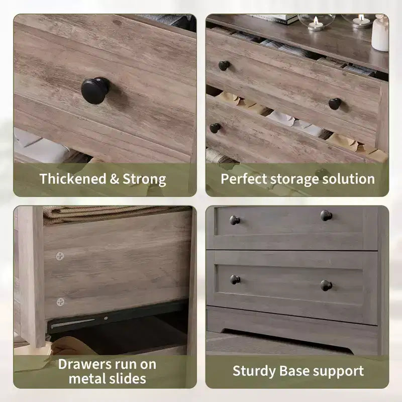 Commode en bois à 4 tiroirs pour chambre à coucher, table de chevet moderne, meuble de rangement en bois à tiroirs pour salon, couloir, placard