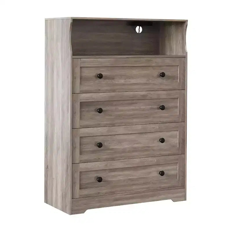 Commode en bois à 4 tiroirs pour chambre à coucher, table de chevet moderne, meuble de rangement en bois à tiroirs pour salon, couloir, placard