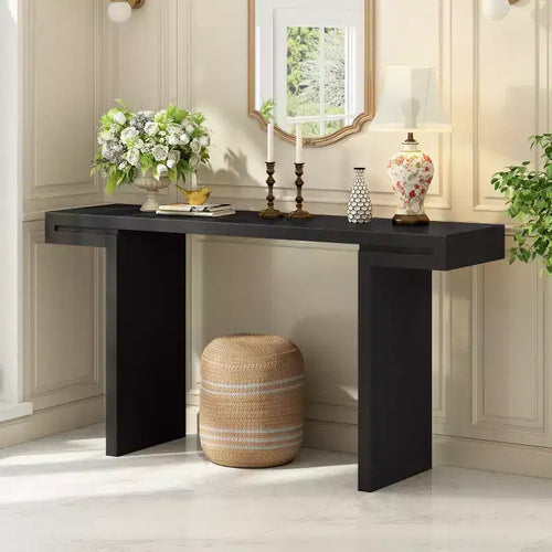 60 Modern Rectangular Console Table, Large Entryway Table, Stylish Sofa Table for Living Room, Entryway, or Hallway-Panipeachy