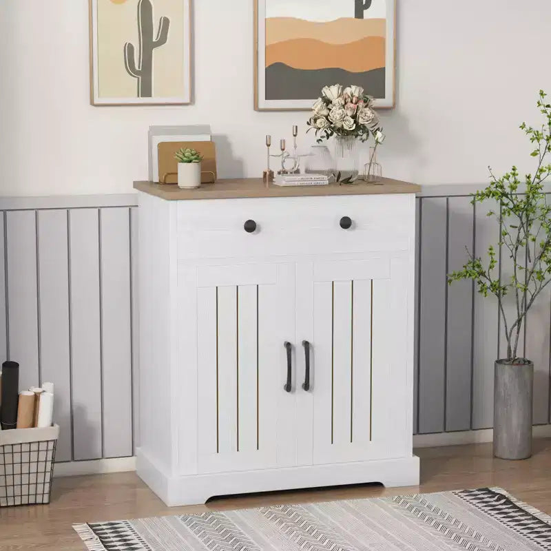 Lot de 2 armoires de rangement, buffet en bois avec tiroirs et portes, meuble d'appoint moderne et minimaliste pour salon, cuisine, salle à manger
