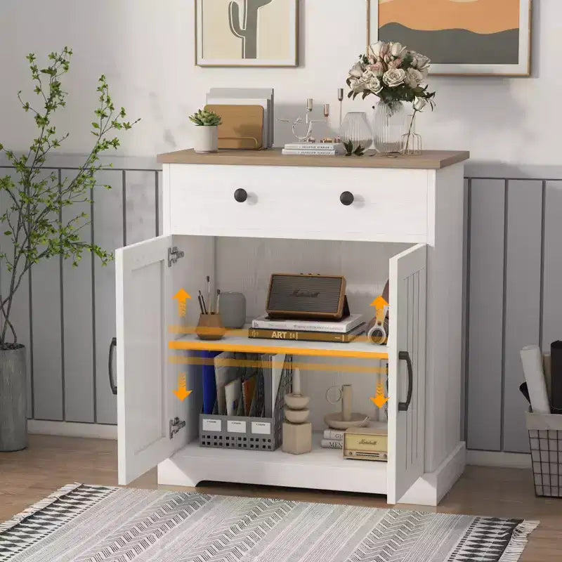Lot de 2 armoires de rangement, buffet en bois avec tiroirs et portes, meuble d'appoint moderne et minimaliste pour salon, cuisine, salle à manger