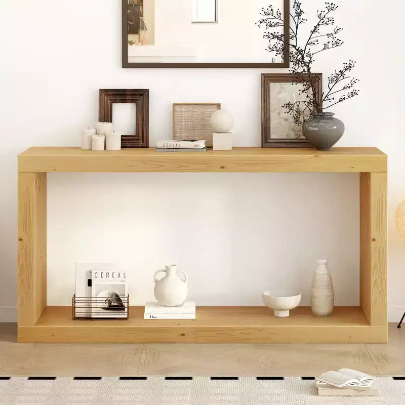 Table console d'entrée de 150 cm, Table de canapé étroite longue à 2 niveaux, Table console d'entrée moderne, Table derrière le canapé pour salon, couloir, entrée
