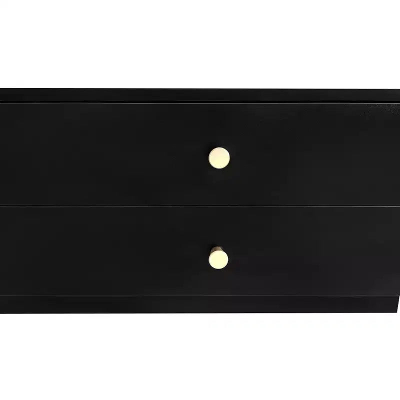 Meuble TV pour téléviseur de 95 pouces, console média extra-longue avec 2 portes et 4 tiroirs, grand meuble de rangement TV avec portes en verre cannelé