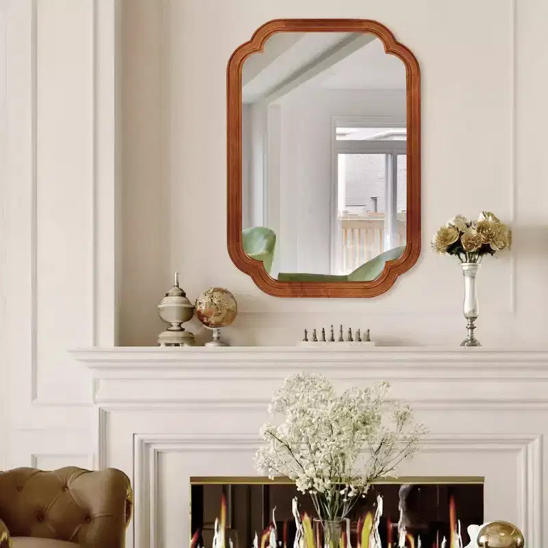 Miroir décoratif Whisen 20x30 à coins arrondis, cadre en bois massif, entrée