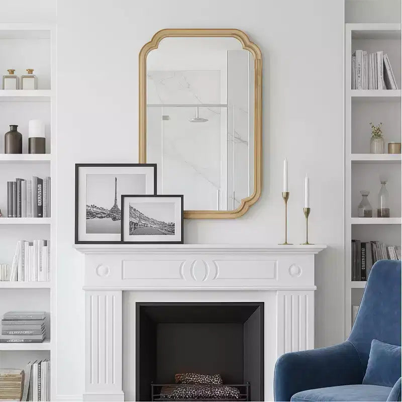 Miroir décoratif Whisen 20x30 à coins arrondis, cadre en bois massif, entrée