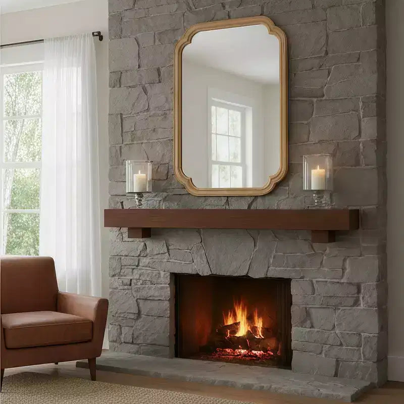 Miroir décoratif Whisen 20x30 à coins arrondis, cadre en bois massif, entrée