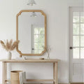 Whisen 20x30 Rounded Corner Decorative Mirror, Solid Wood Frame, Entryway