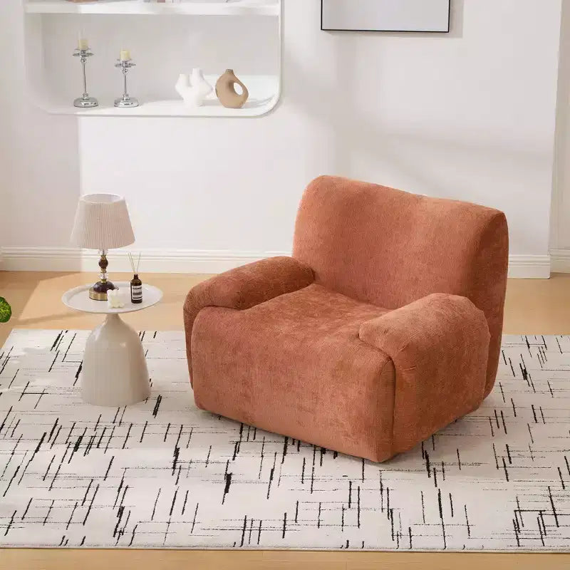 TUYOHW Fauteuil d'appoint surdimensionné sans accoudoirs de 42 po de large, fauteuil en chenille rembourré avec siège profond, canapé de salon pour salon, appartement, chambre à coucher