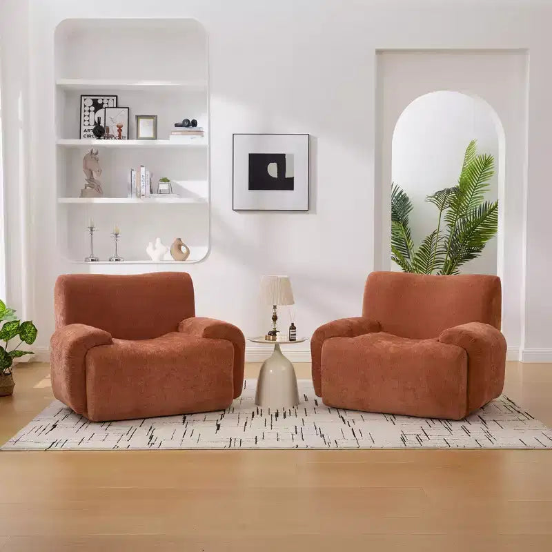 TUYOHW Fauteuil d'appoint surdimensionné sans accoudoirs de 42 po de large, fauteuil en chenille rembourré avec siège profond, canapé de salon pour salon, appartement, chambre à coucher